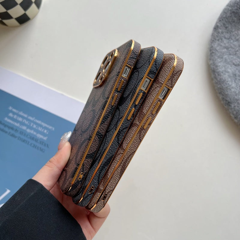 Klasické pouzdro na iPhone kožené světlé obočí -QBK240513