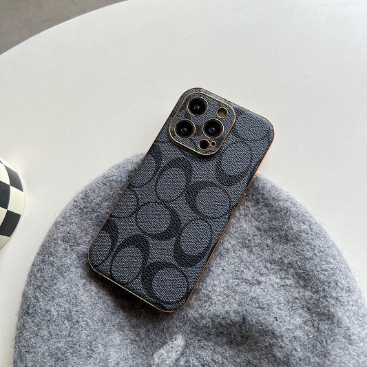Klasické černé kožené pouzdro na iPhone -QBK240513