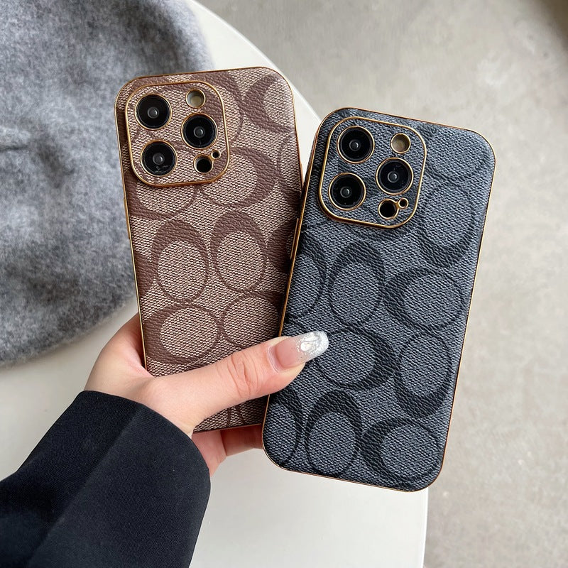 Klasické pouzdro na iPhone kožené světlé obočí -QBK240513
