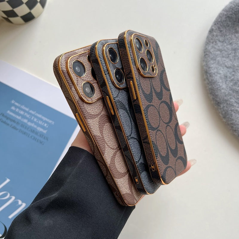 Klasické pouzdro na iPhone kožené světlé obočí -QBK240513