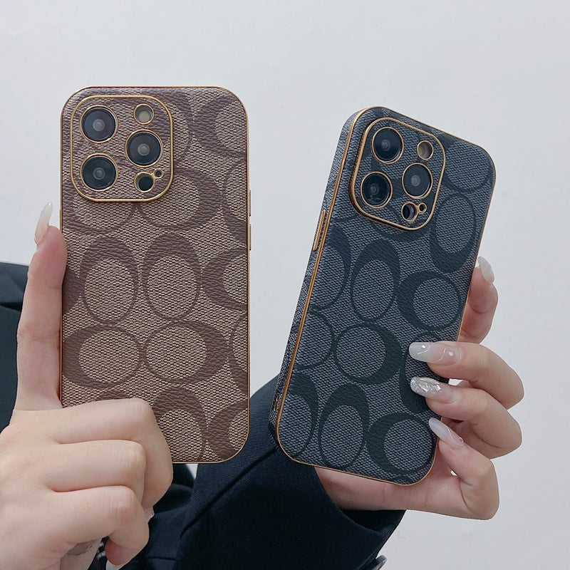 Klasické pouzdro na iPhone kožené světlé obočí -QBK240513