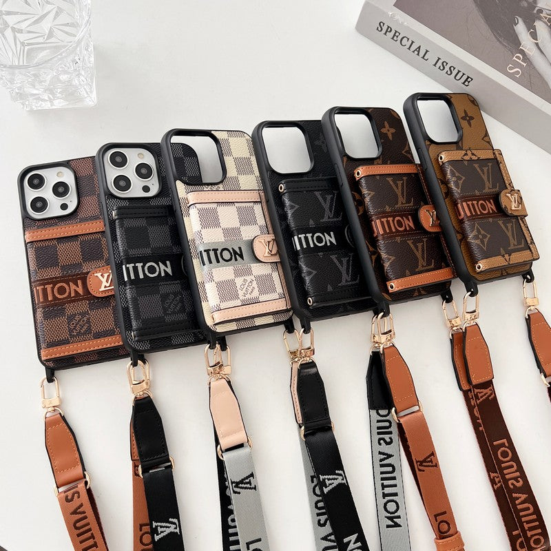 Luxe kaarttasketting zwart & wit iPhone-hoesje