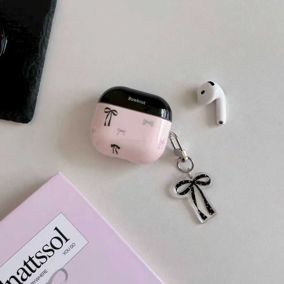 Pink Bow AirPods Case with Ribbon Charm