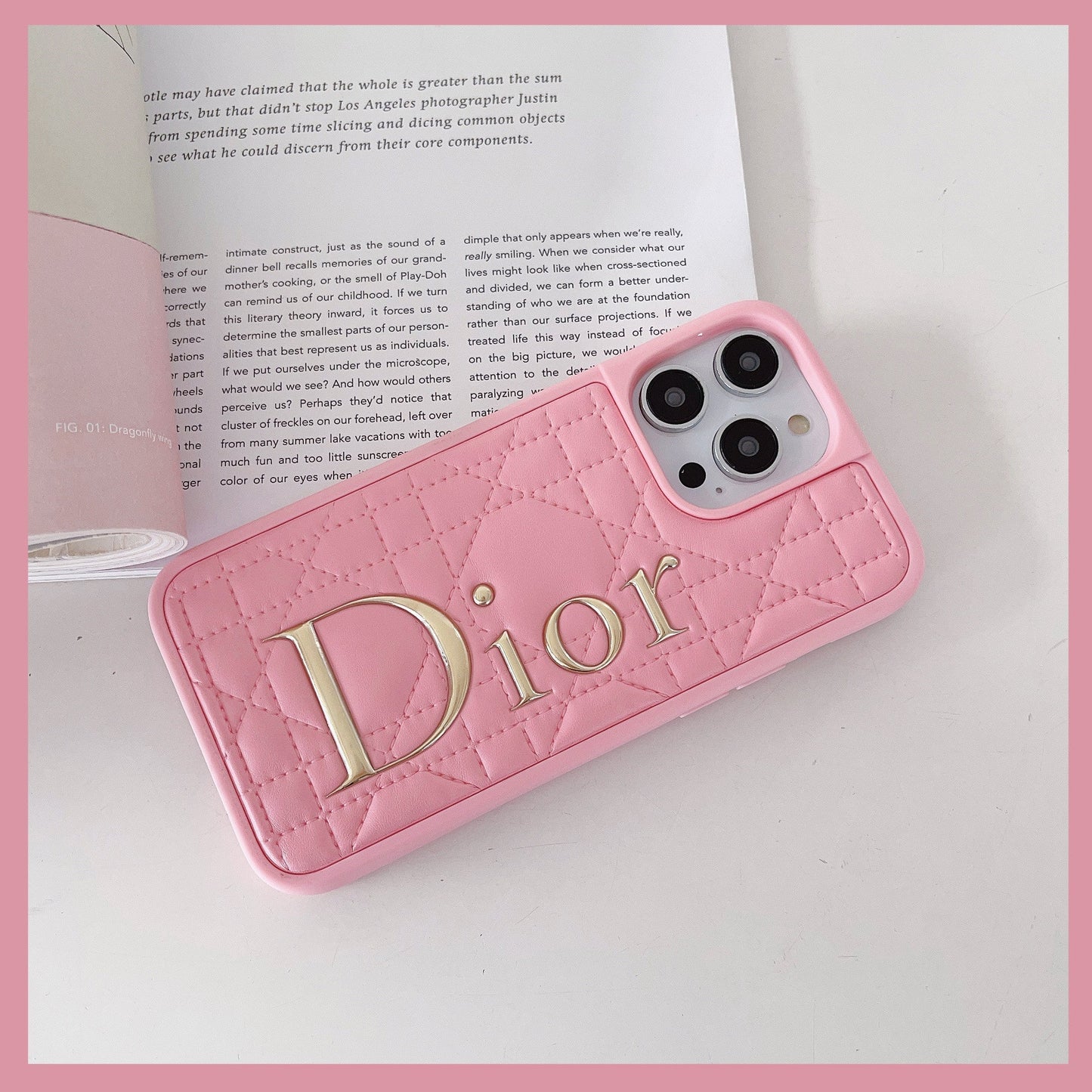 फ़ैशन गोल्ड लोगो चमड़ा iPhone केस