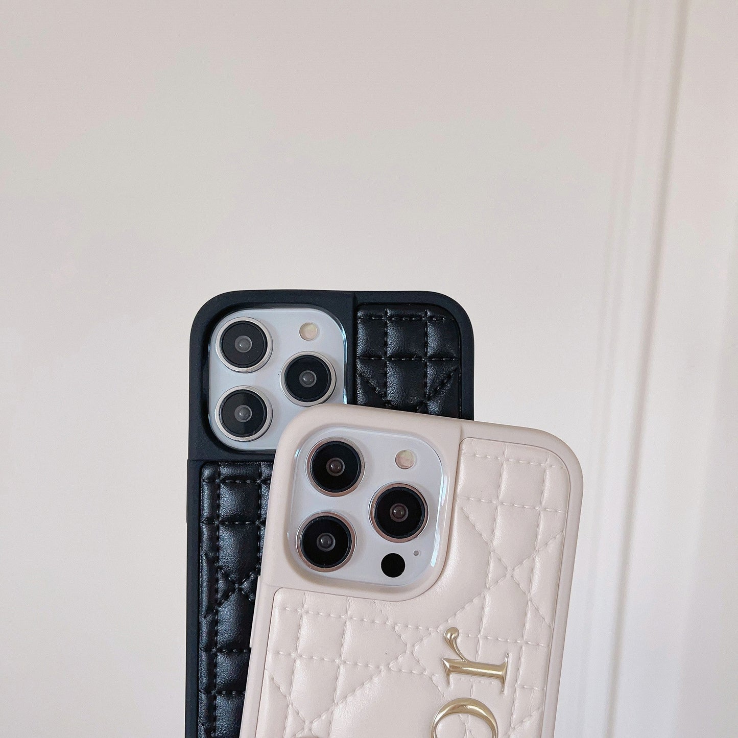 फ़ैशन गोल्ड लोगो चमड़ा iPhone केस