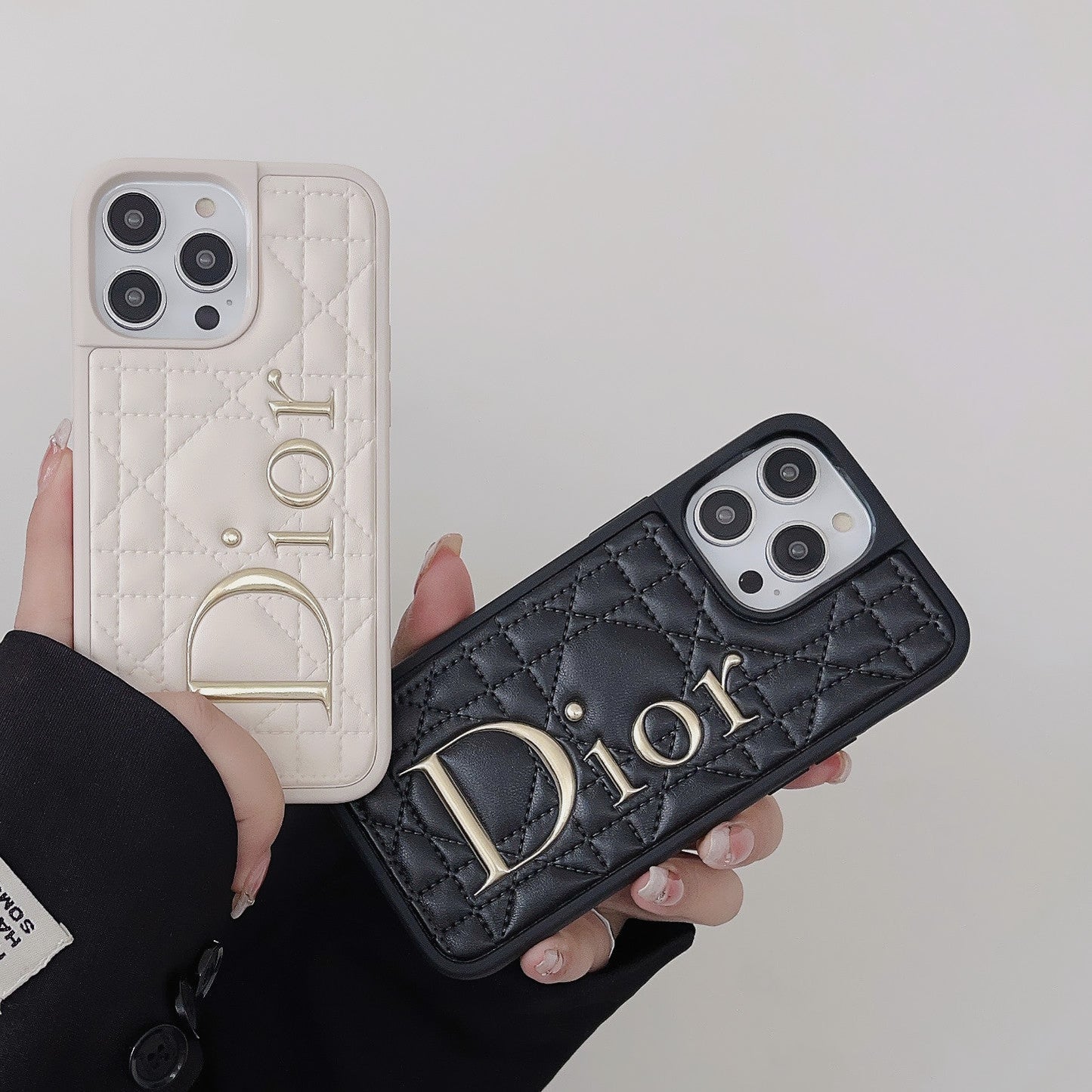 फ़ैशन गोल्ड लोगो चमड़ा iPhone केस