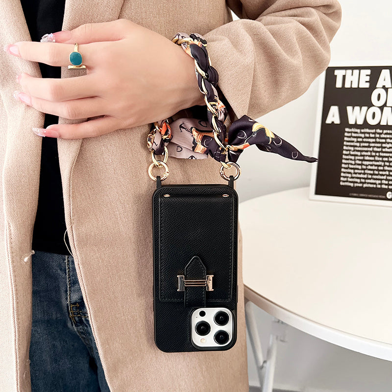 H Card Bag Šátky Kožené pouzdro na iPhone