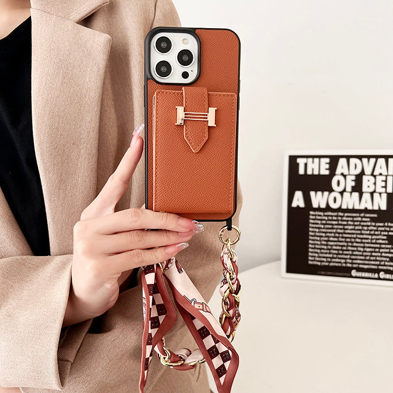 H Card Bag Šátky Kožené pouzdro na iPhone