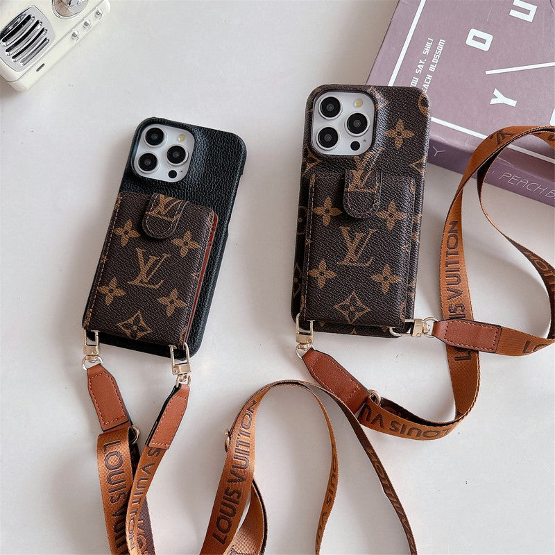 Ylellinen korttilaukku Crossbody Chain iPhone-kotelo