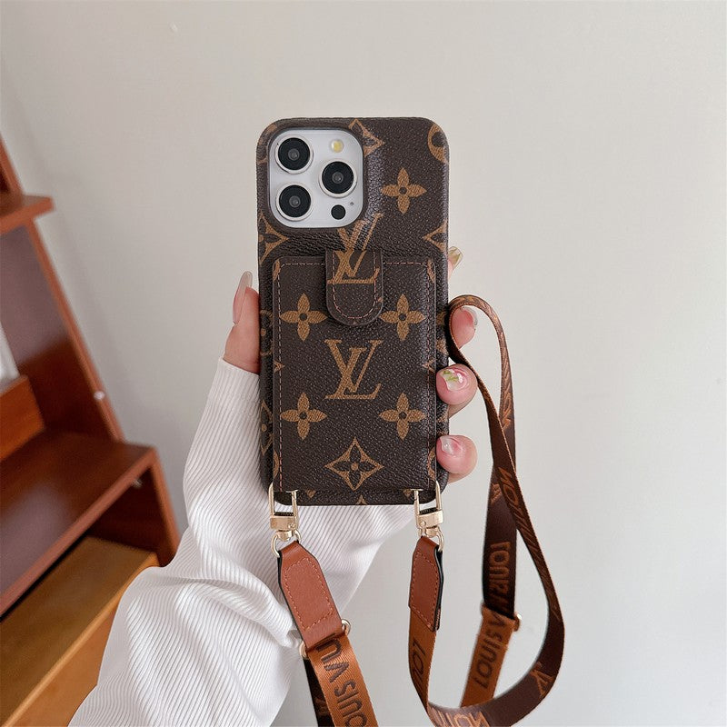 Ylellinen korttilaukku Crossbody Chain iPhone-kotelo