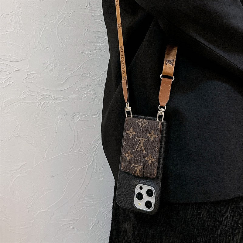 Ylellinen korttilaukku Crossbody Chain iPhone-kotelo