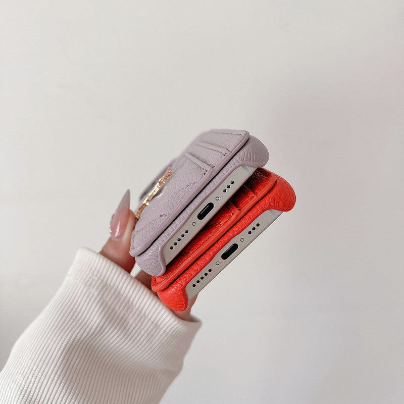 Saint Card Bag värillinen nahkainen iPhone-kotelo