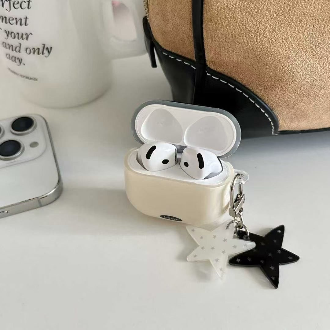 Starry Night AirPods Case with Charm – Black & White