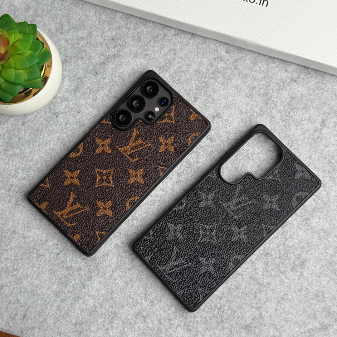 ÉTUI EN CUIR PU DE MARQUE DE LUXE POUR SAMSUNG GALAXY