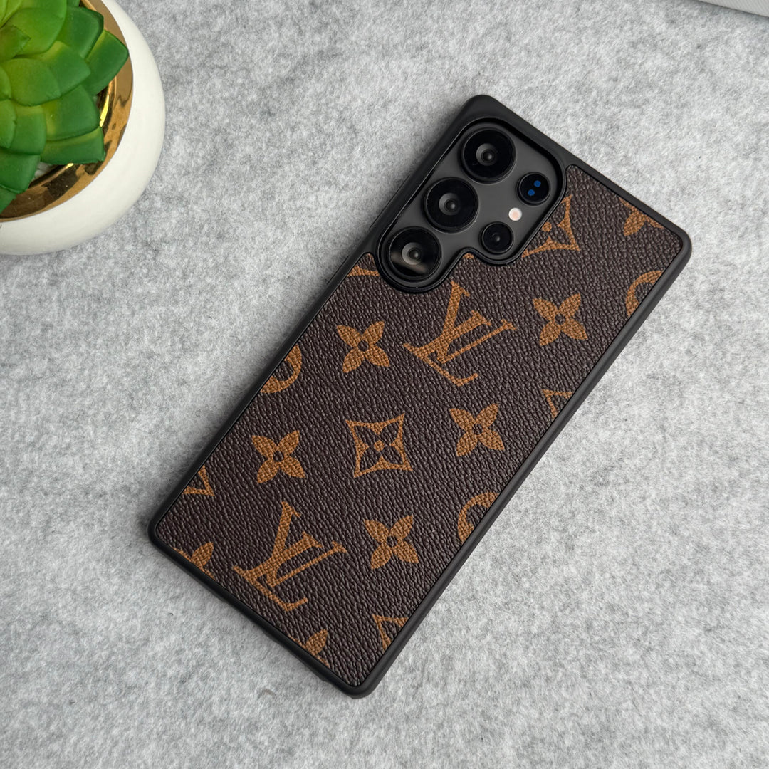 ÉTUI EN CUIR PU DE MARQUE DE LUXE POUR SAMSUNG GALAXY