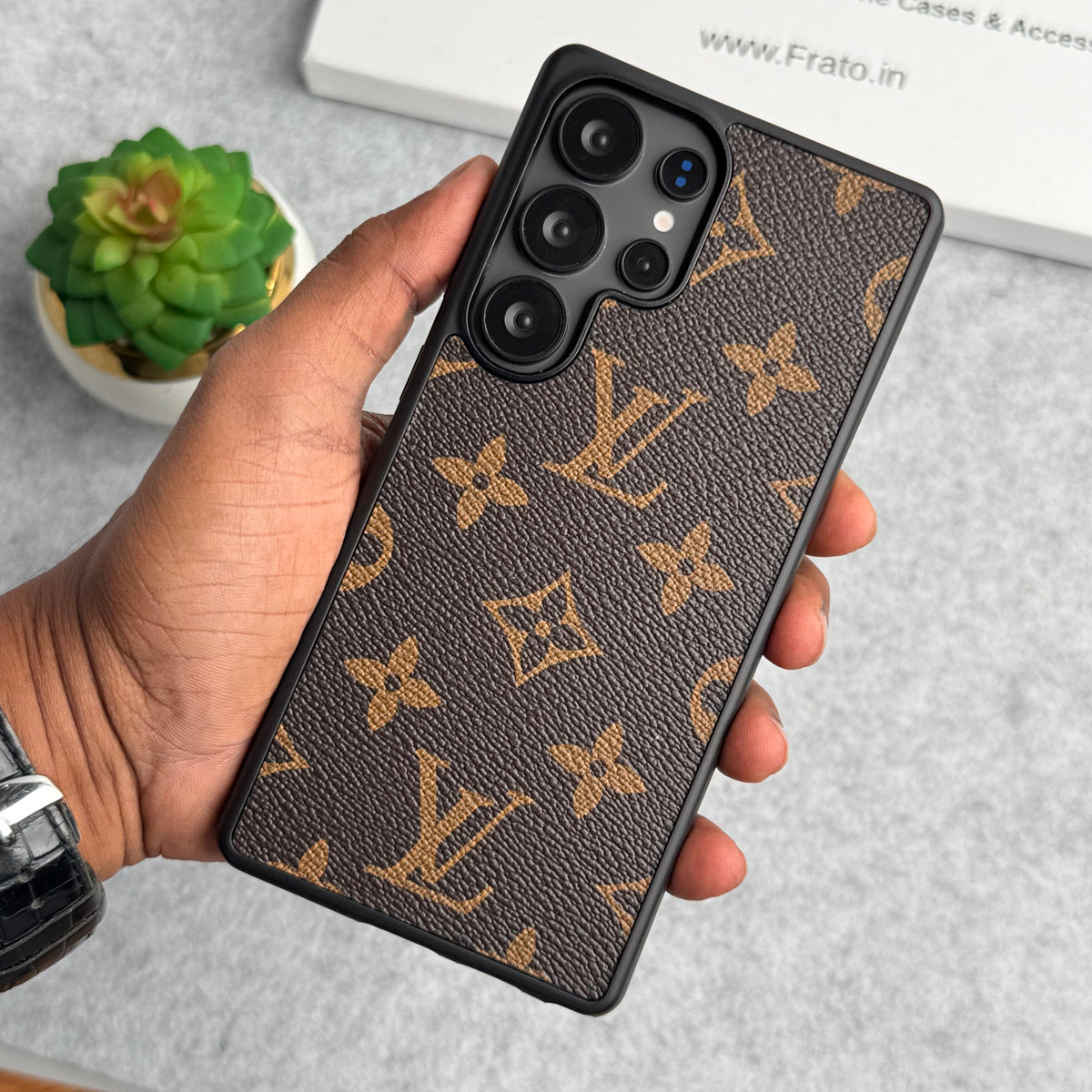 ÉTUI EN CUIR PU DE MARQUE DE LUXE POUR SAMSUNG GALAXY