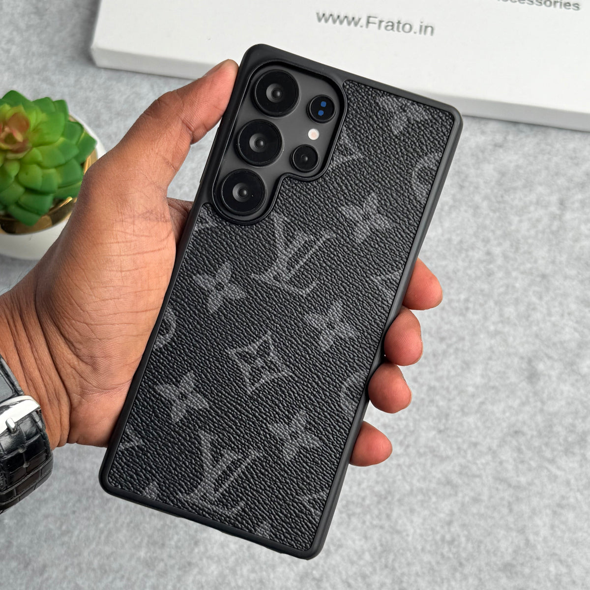 ÉTUI EN CUIR PU DE MARQUE DE LUXE POUR SAMSUNG GALAXY