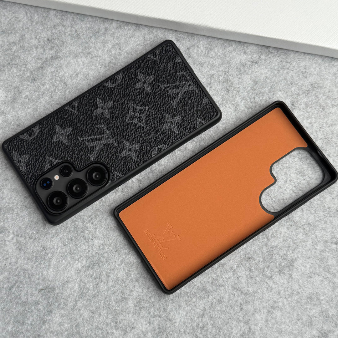 ÉTUI EN CUIR PU DE MARQUE DE LUXE POUR SAMSUNG GALAXY