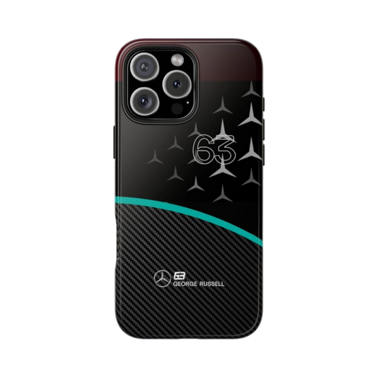 The Ultimate Mercedes F1 Russell 63 Carbon Fiber Phone Case for iPhone