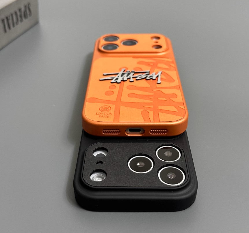 Street Script Raised Logo Case â€?Black & Orange