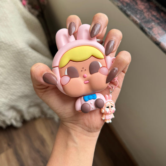 Cute Bunny Character AirPods Case with Mini Charm