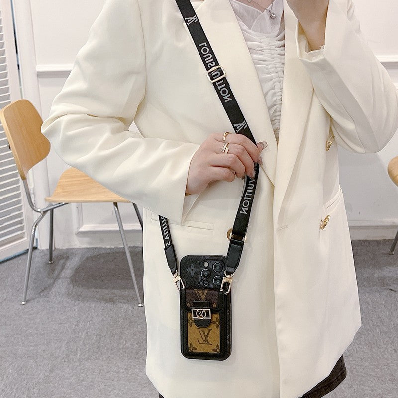 Ylellinen korttipidike Crossbody iPhone-kotelo