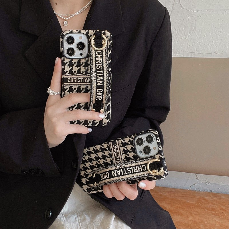 Faisean Cás iPhone Wristband Houndstooth