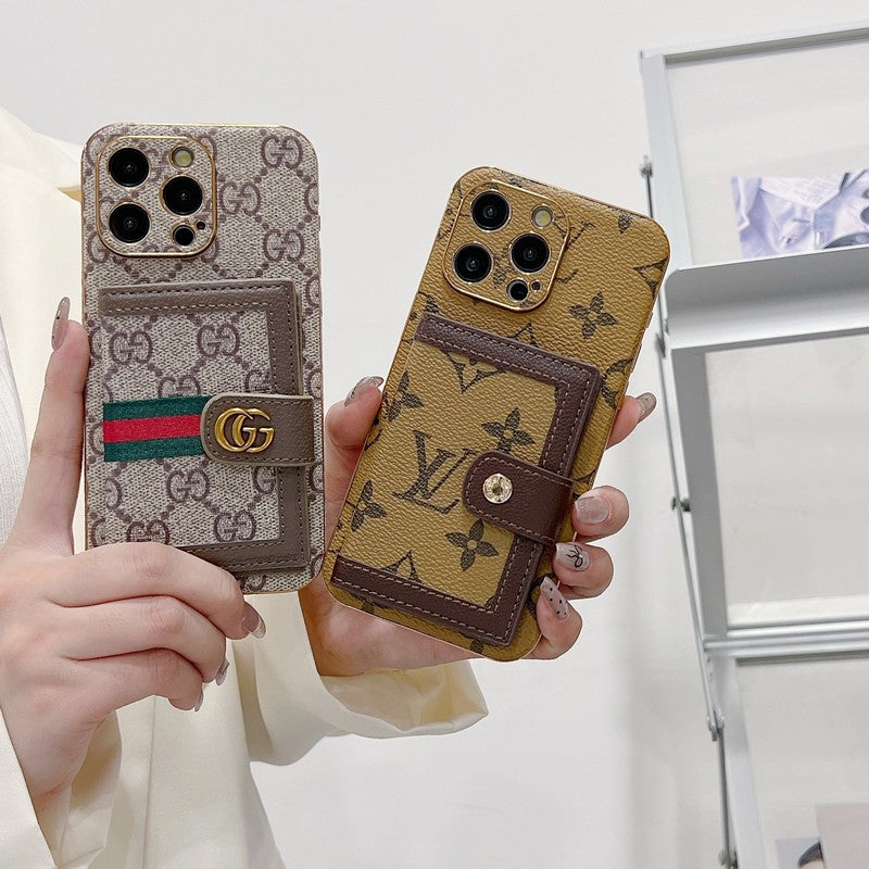 Luxe iPhone-hoesje met klassieke kleurenkaarttas