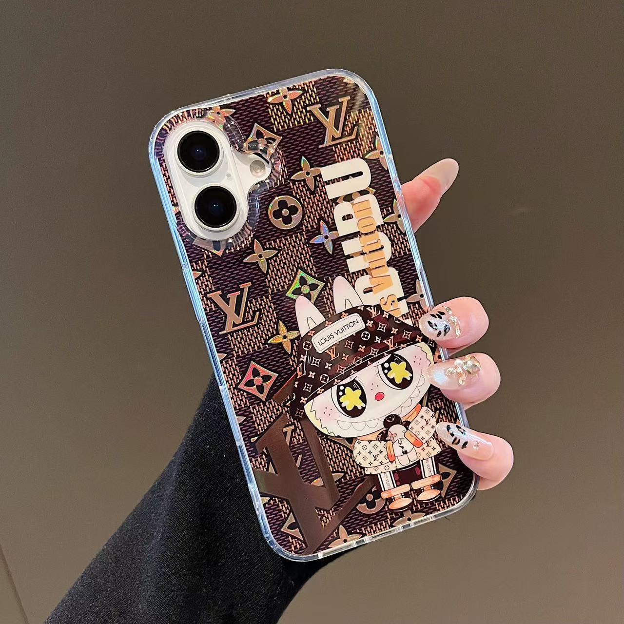 Luxe Labubu L & V iPhone-hoesje – schattig en klasse