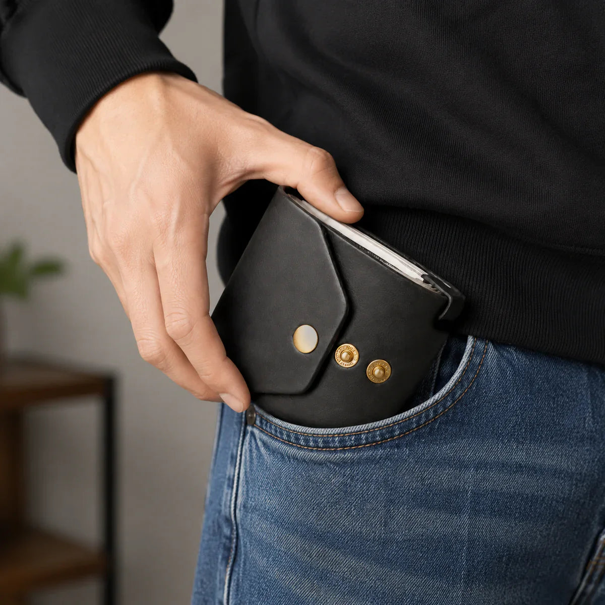 Handcrafted Leather Cash Wrap Wallet - Slim, Minimal, Essential