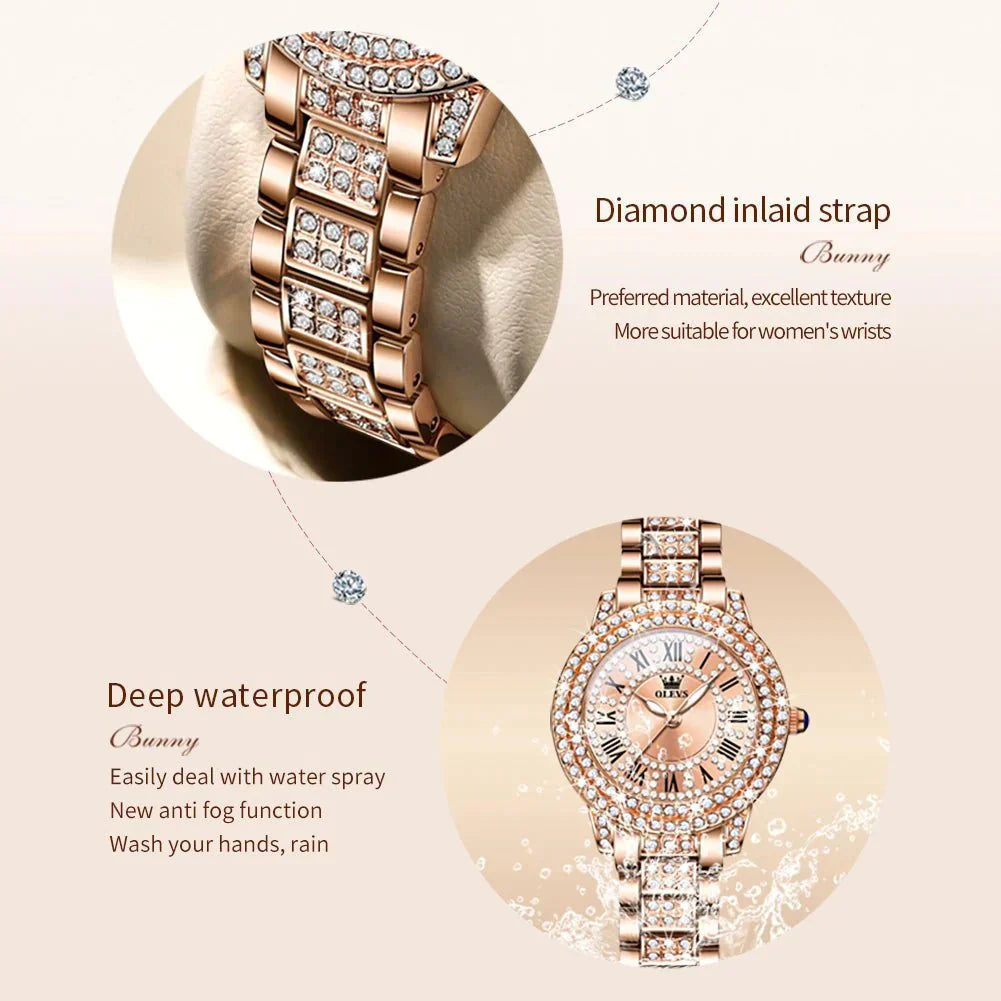 Diamond Éclat - Luxe Roman Dial Quartz Watch