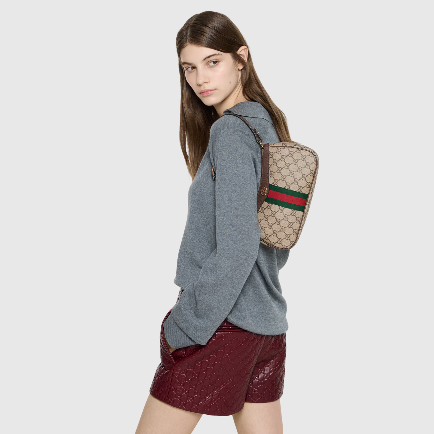 حقيبة كتف قماش منقوشة