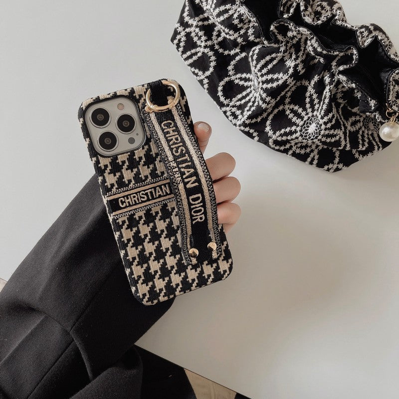 Faisean Cás iPhone Wristband Houndstooth