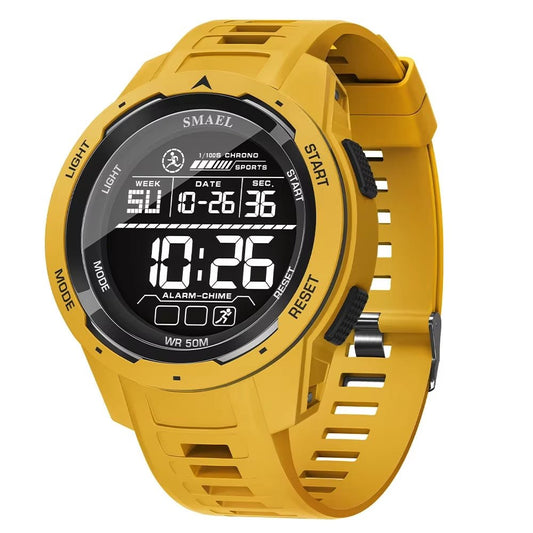 Elevate Your Style with the 8105 Digital Sports Watch - 50M Waterproof LED Stopwatch!