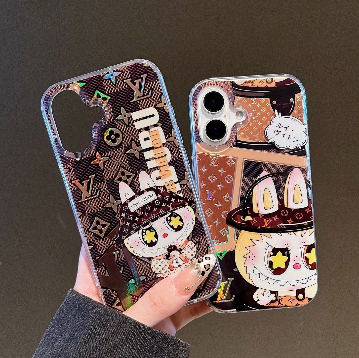 Luxe Labubu L & V iPhone-hoesje – schattig en klasse