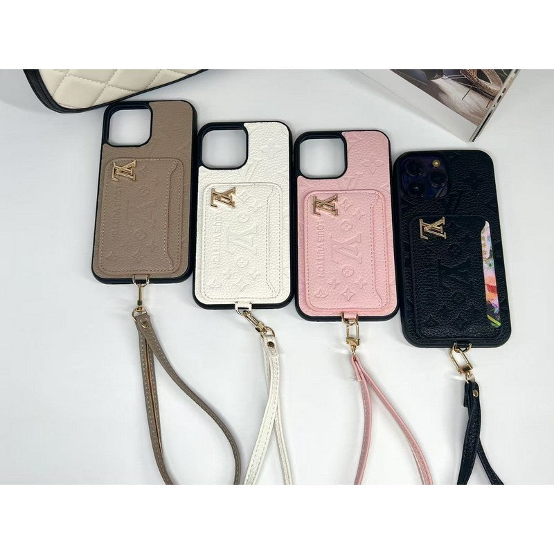 लक्ज़री चार रंग कार्ड बैग iPhone केस