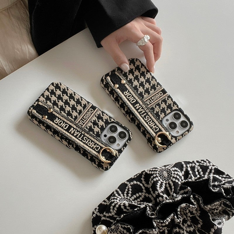 Faisean Cás iPhone Wristband Houndstooth