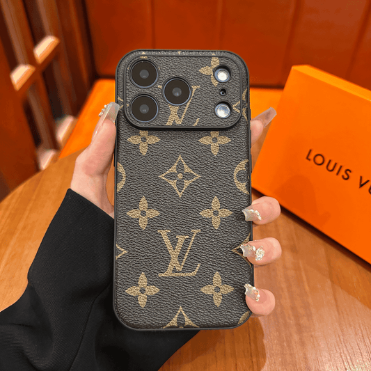 Premium Patterned Leather Protective Case for iPhone – Slide Camera Cover Design