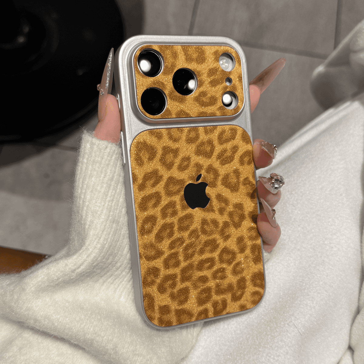 Leopard Print Glitter pouzdro na telefon — Jiskřivá ochrana s elegantním designem