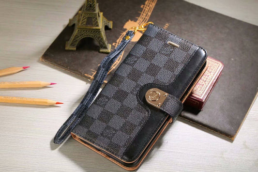 Lou Monogram Wallet Case voor Samsung – Zwart Dambord