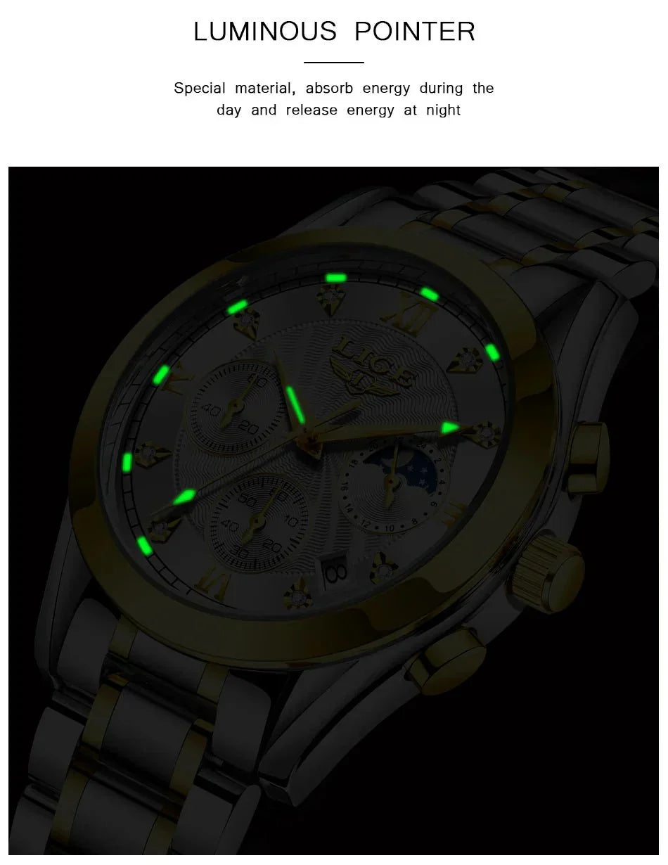 Shark & Sapphire Golden Radiance Luxury Women's Watch