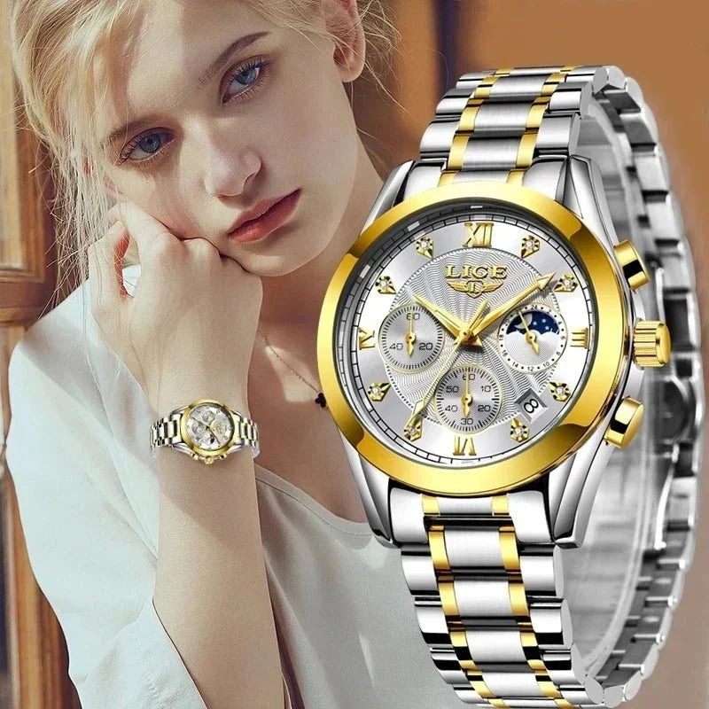 Shark & Sapphire Golden Radiance Luxury Women's Watch