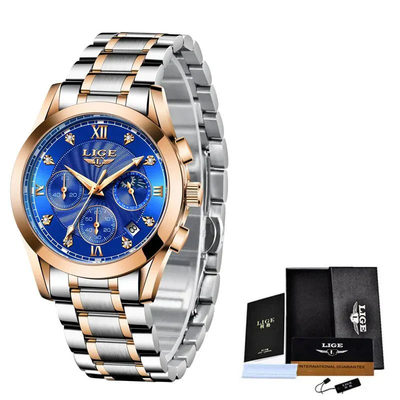 Shark & Sapphire Golden Radiance Luxury Women's Watch